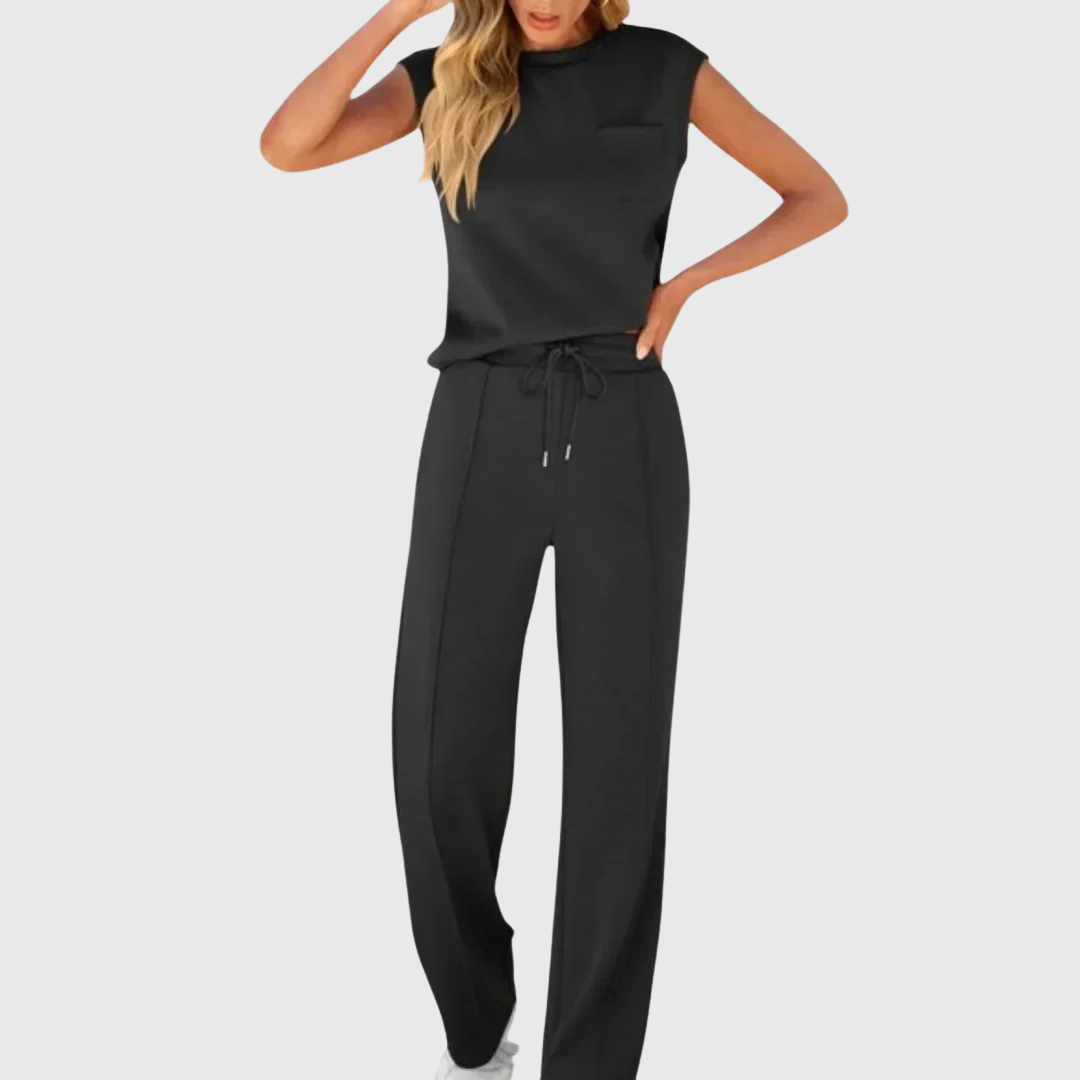 Lolly | Soft black loungewear set, relaxed fit, two-piece