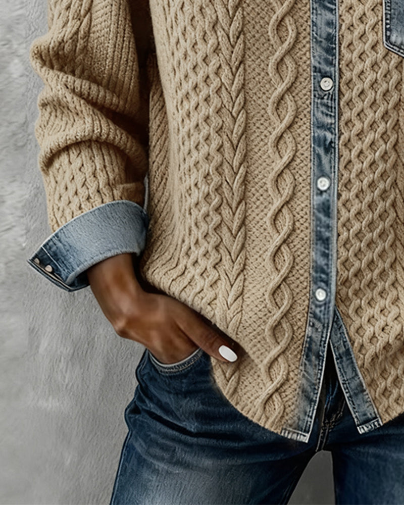 Meryam™ | Knitted Denim Sweater