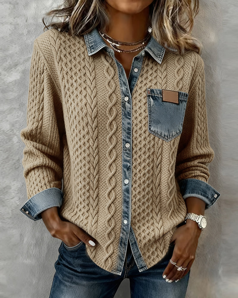 Meryam™ | Knitted Denim Sweater