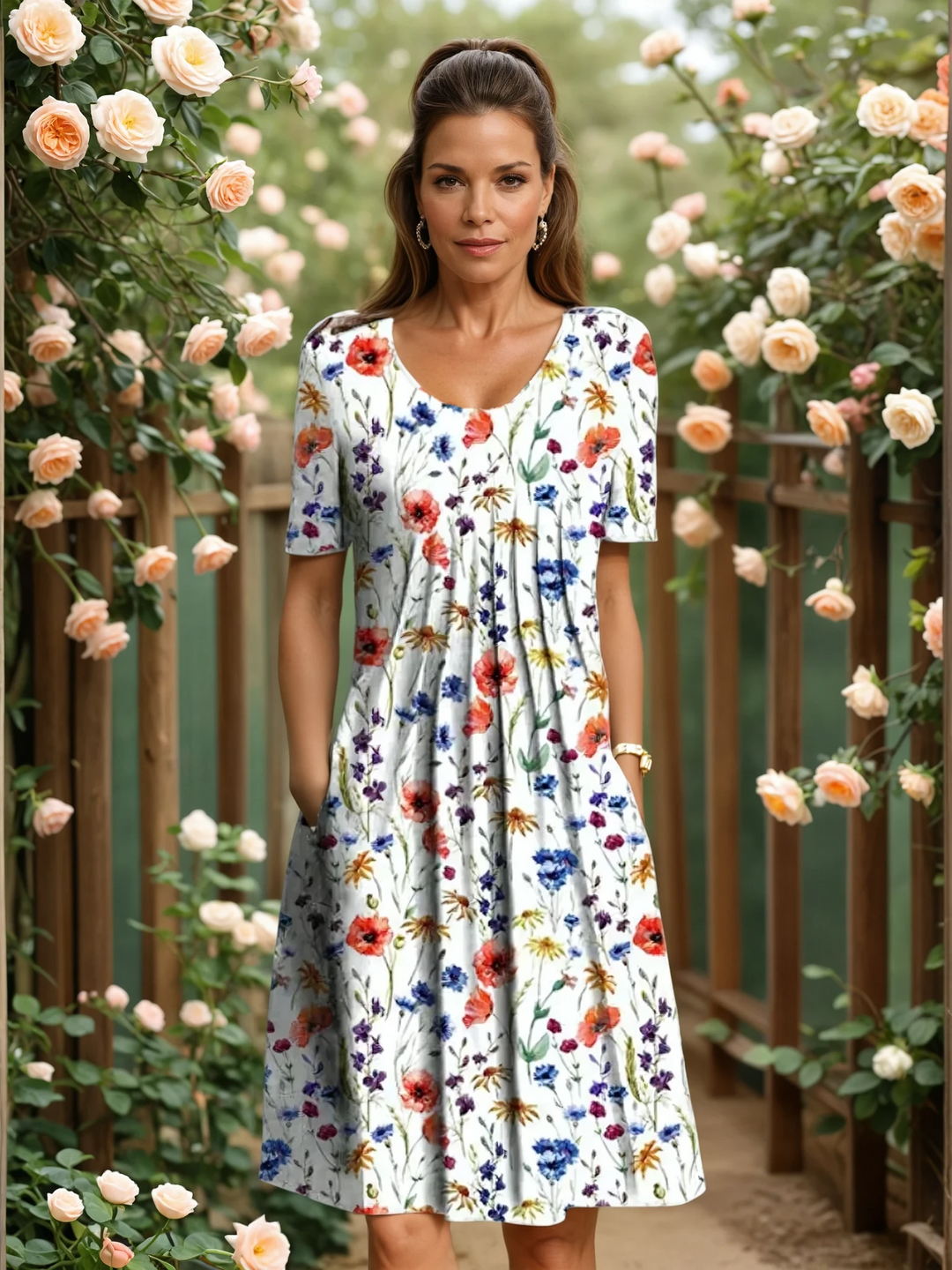 LEWITT - Elegant Dress with Tummy Coverage