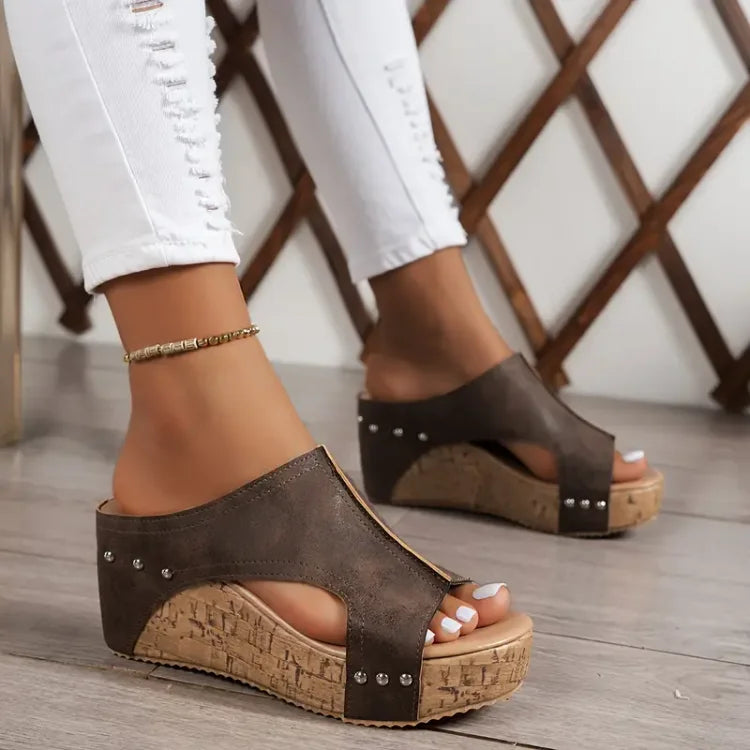Amelia | High Wedge Sandals