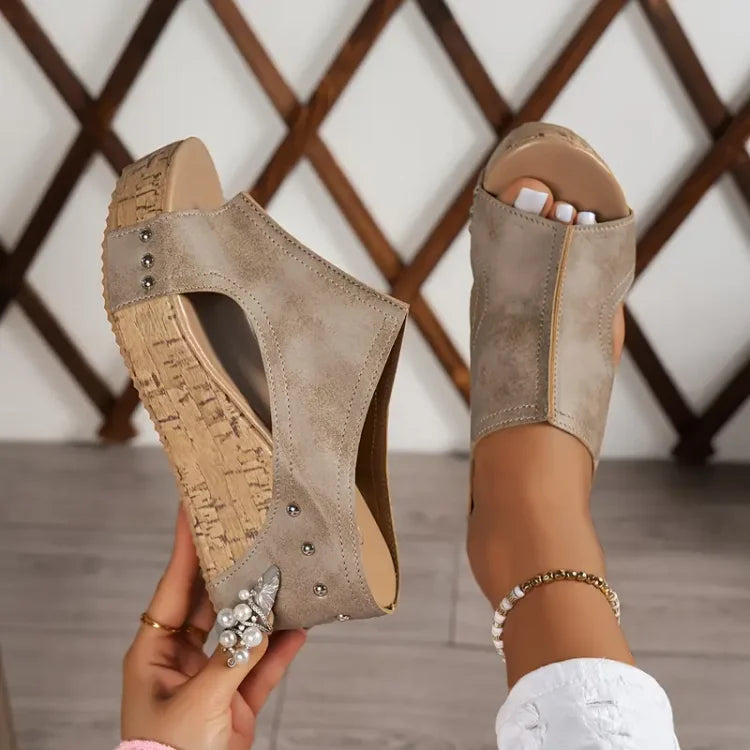 Amelia | High Wedge Sandals