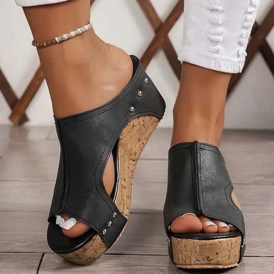 Amelia | High Wedge Sandals