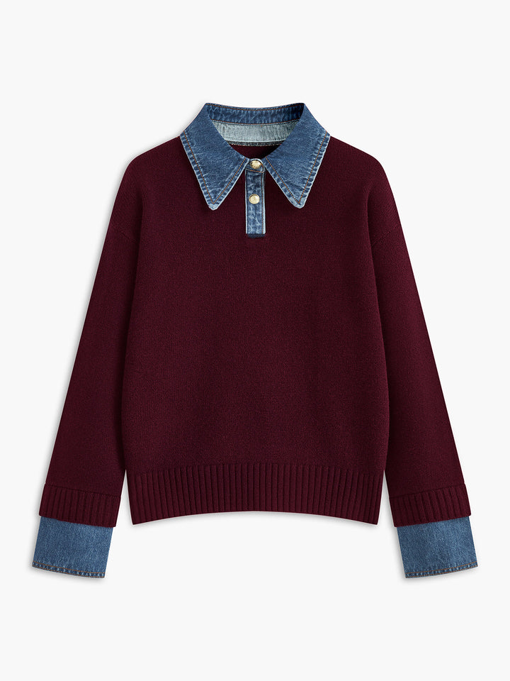 Caroline™ | Knit Sweater Denim