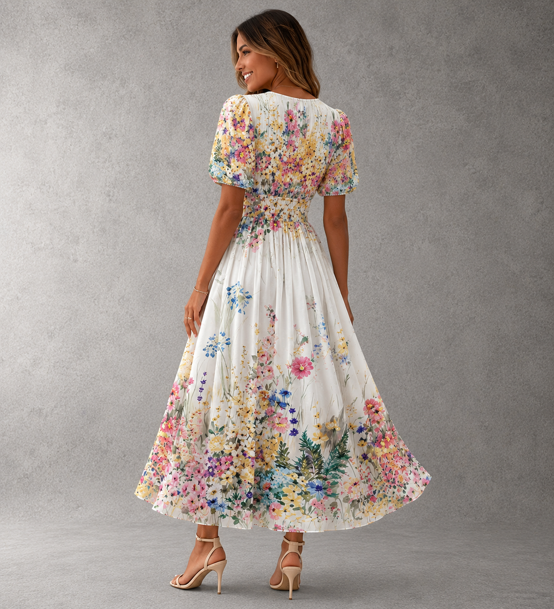 Tanya | Abito Midi Floreale Senza Maniche