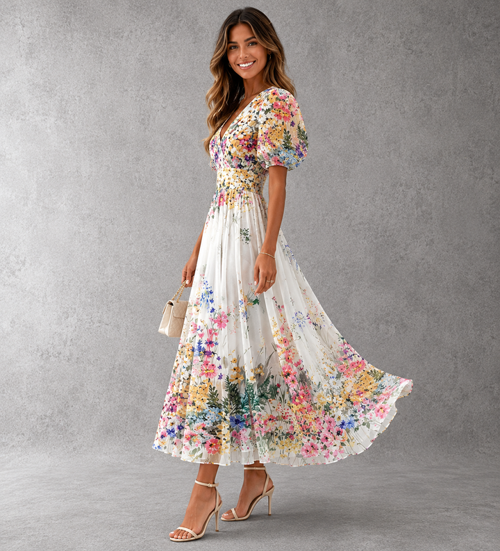 Tanya | Abito Midi Floreale Senza Maniche