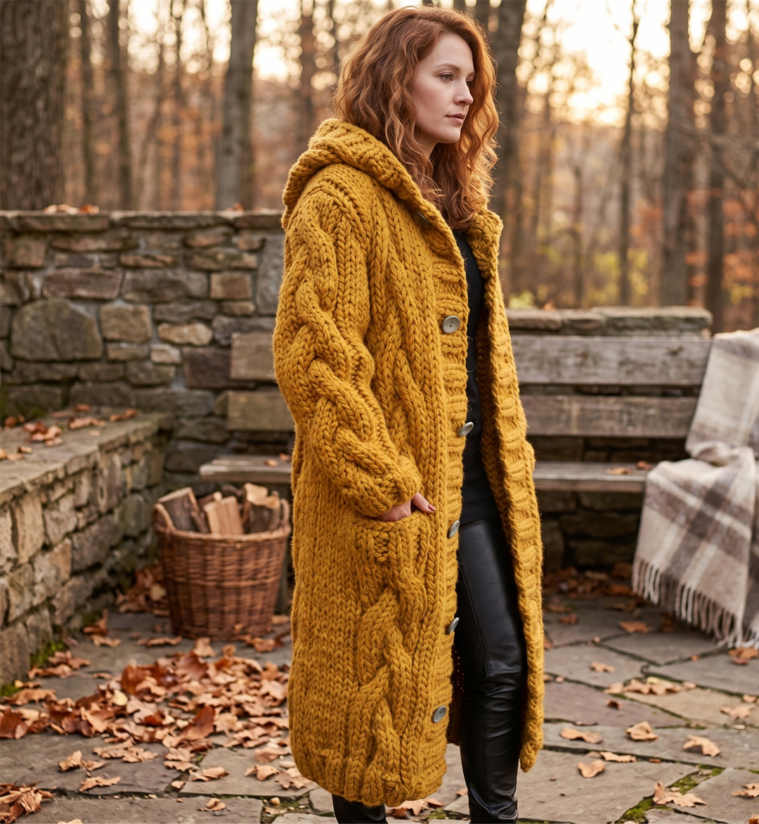 KARINA - ELEGANT COSY COAT WITH TUMMY COVERAGE