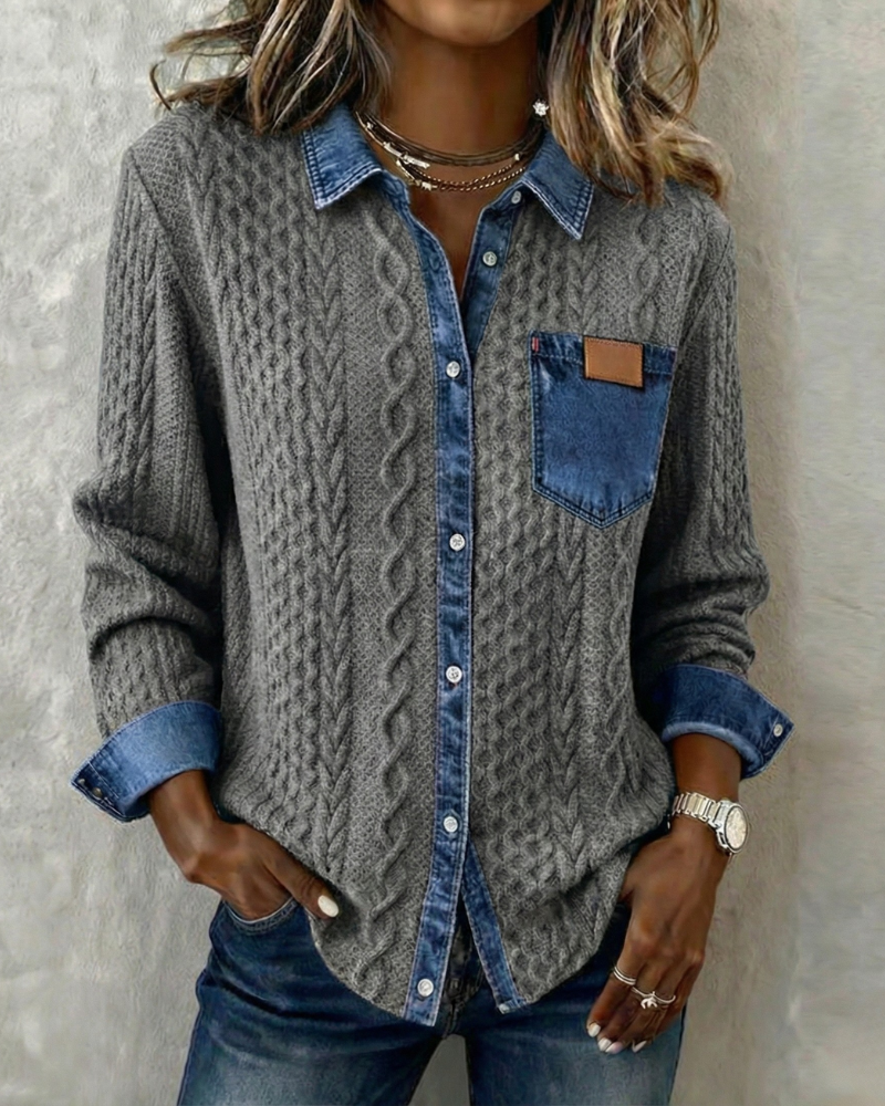 Meryam™ | Knitted Denim Sweater