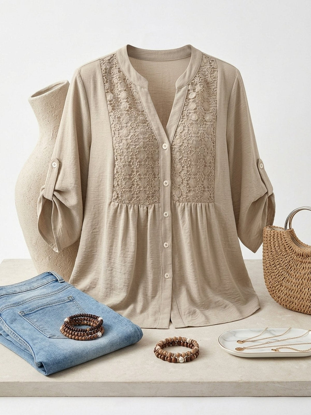 Isla™ | V-Neck Button-Front Blouse