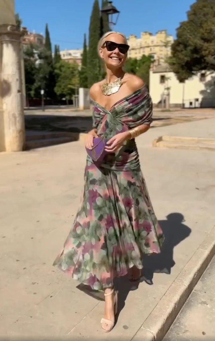 Isla™ | Elegant Floral Print Dress